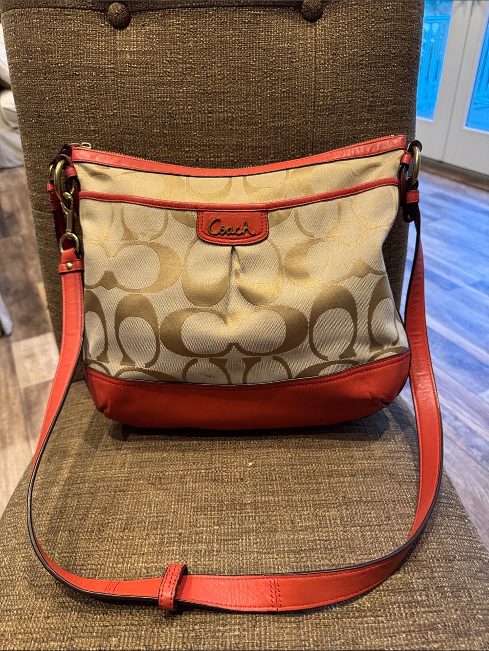 Coach park signature north south crossbody bag purse 19727
